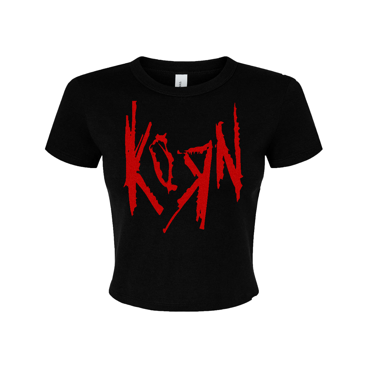 a black t - shirt with the word korn on it