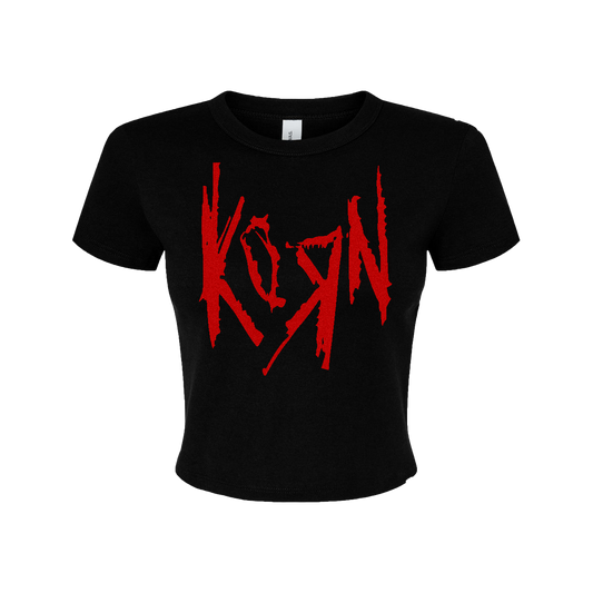 a black t - shirt with the word korn on it