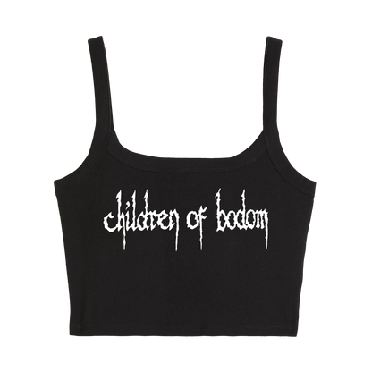 a black crop top with the word children of boredom printed on it