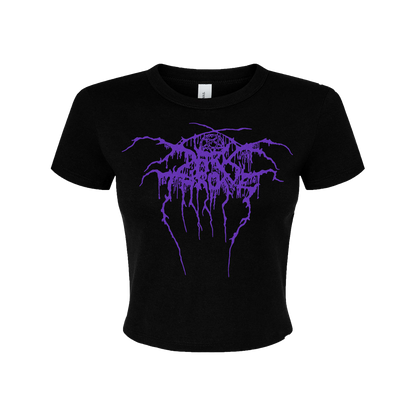 a black t - shirt with purple lightning on it