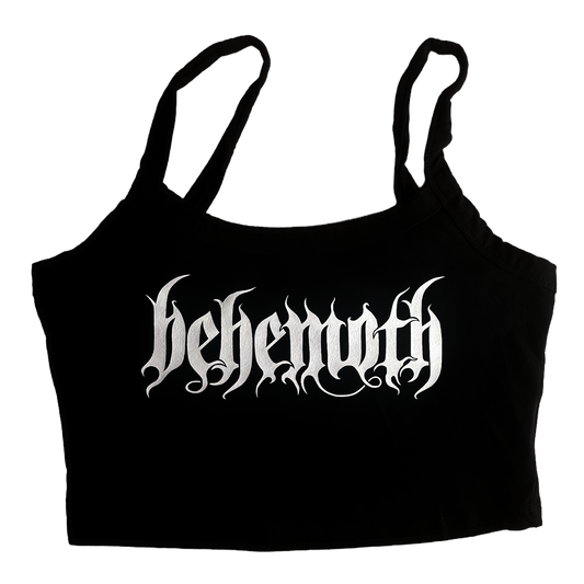 a black tank top with the word behemoth printed on it