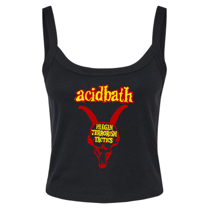 a women's tank top with the words acidbath on it